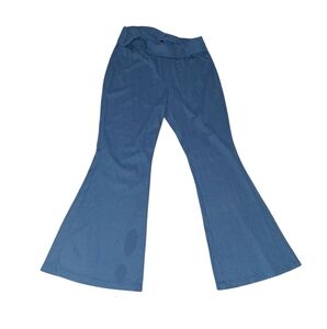 Shein L Large Pants Leggings Flared Stretch Ribbed Blue WomanDimensions waist a